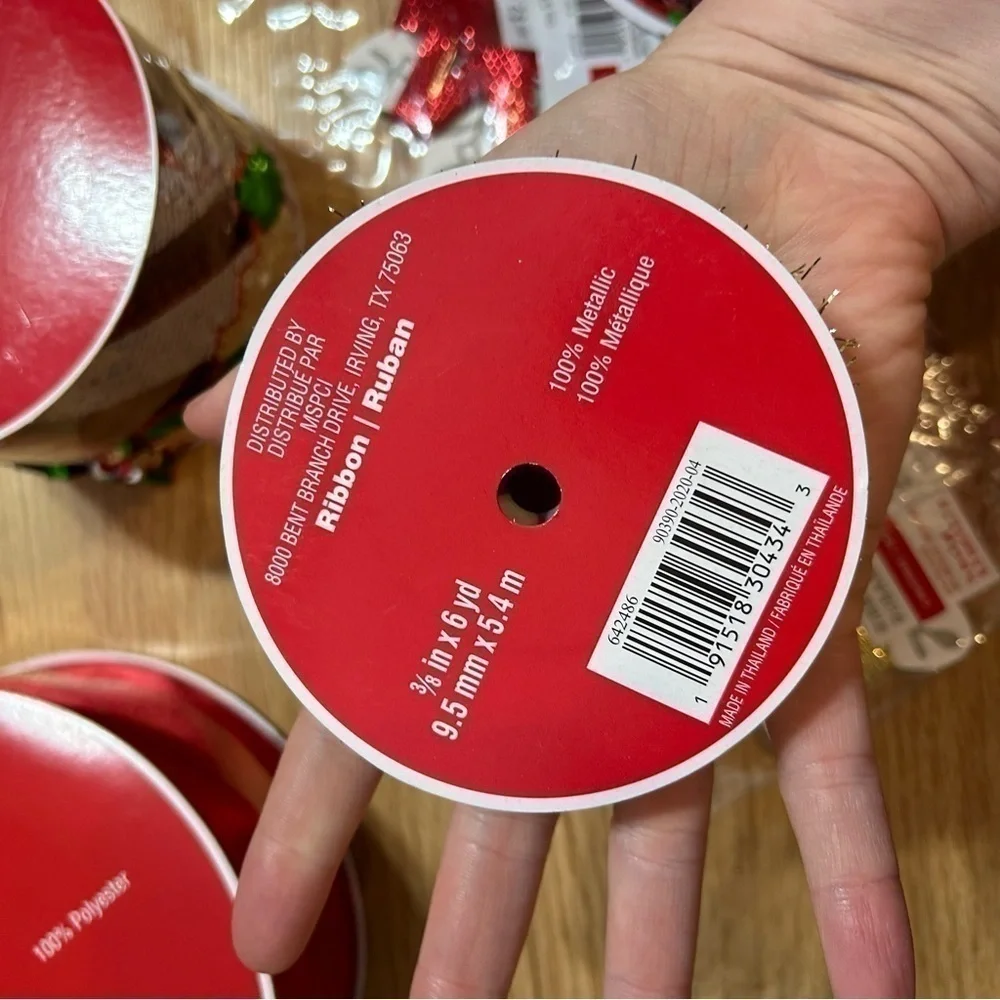 Christmas Ribbon Bundle Sequin Red Green Gold NEW Arts Crafts